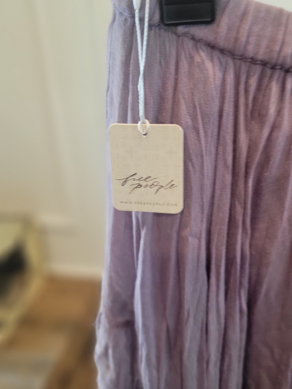 Free People Mauve Asymmetrical Tiered Crinkle Maxi Skirt - Picture 6 of 6
